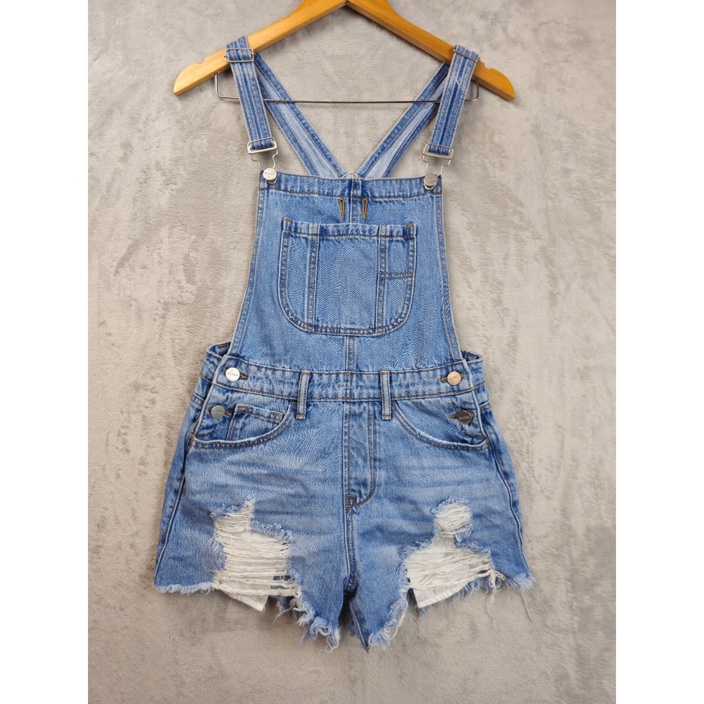 Risen Denim Size Small Coverall Shorts Distressed